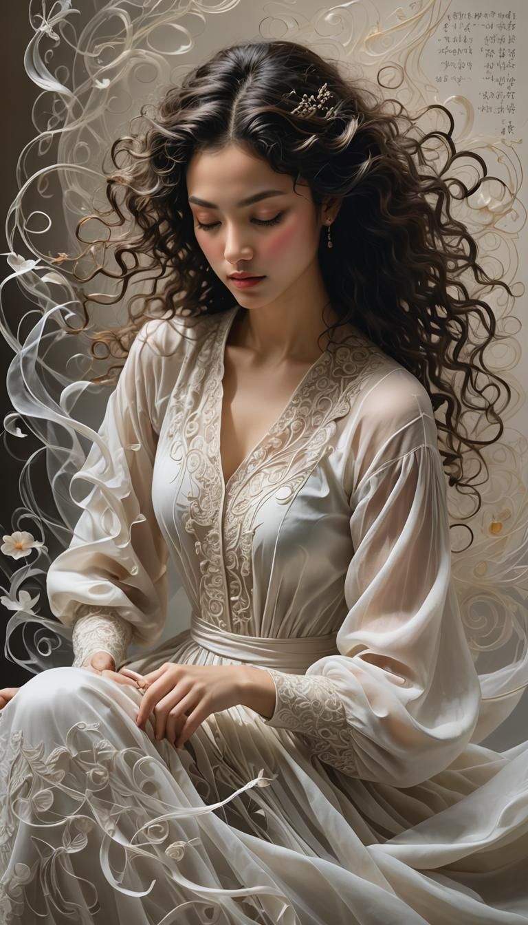 Poet Writes Calligraphy on Translucent Pages