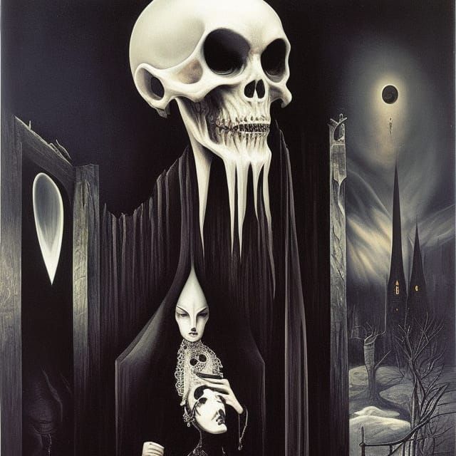 Eerie Gothic Portrait in Dark Fantasy Style