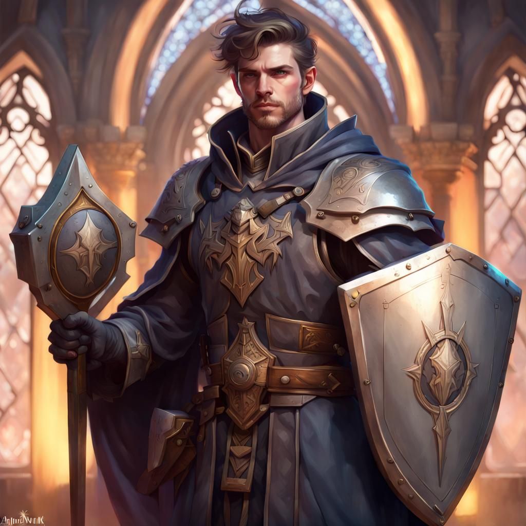 Twilight Cleric Portrait in Hyperdetailed Digital Art