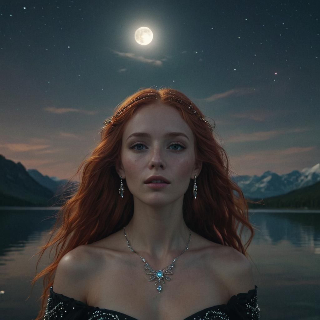 Ethereal Goddess by Lake, Digital Fantasy Art