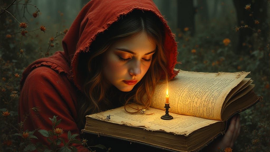 Surreal Antique Books with Hidden Worlds and Candlelight