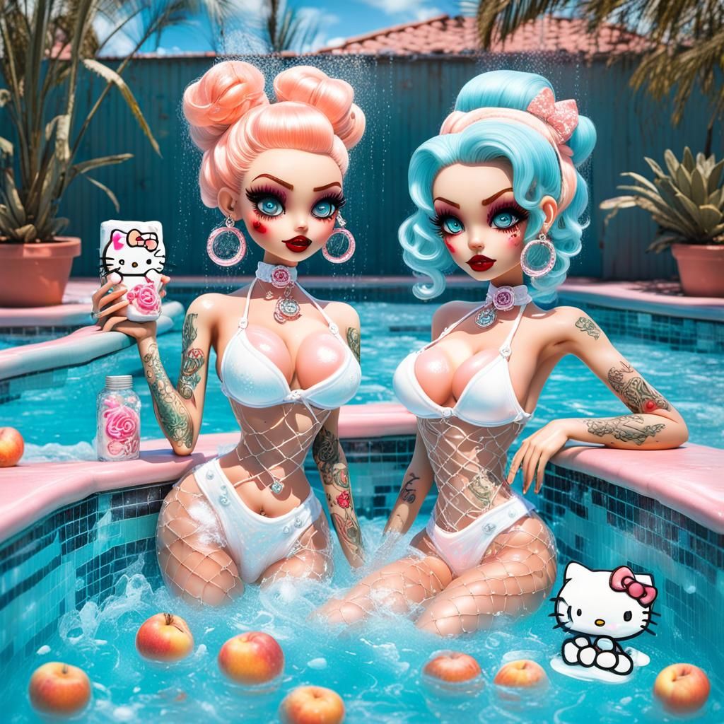 Surreal Bratz Dolls Floating in Holographic Jell-O