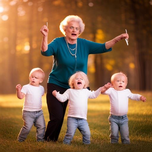1980s Grandma Dancing with the little cannibals horror movie poster