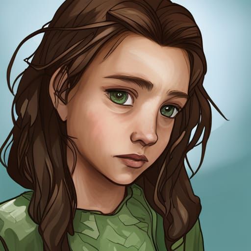 Sad Girl Portrait in Hyperdetailed Digital Art