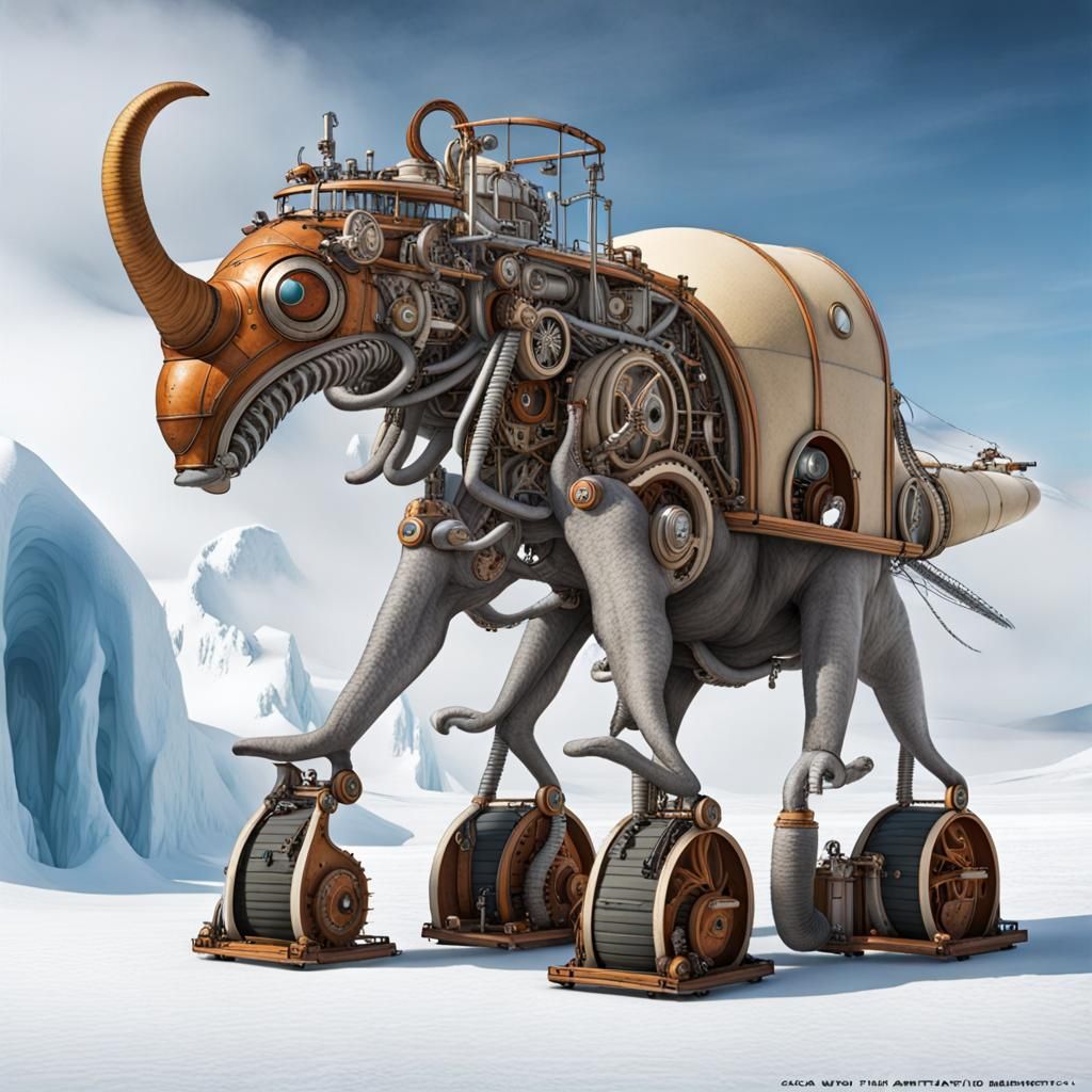 Fantastical Antarctic Behemoth Contraption: AI Rendition