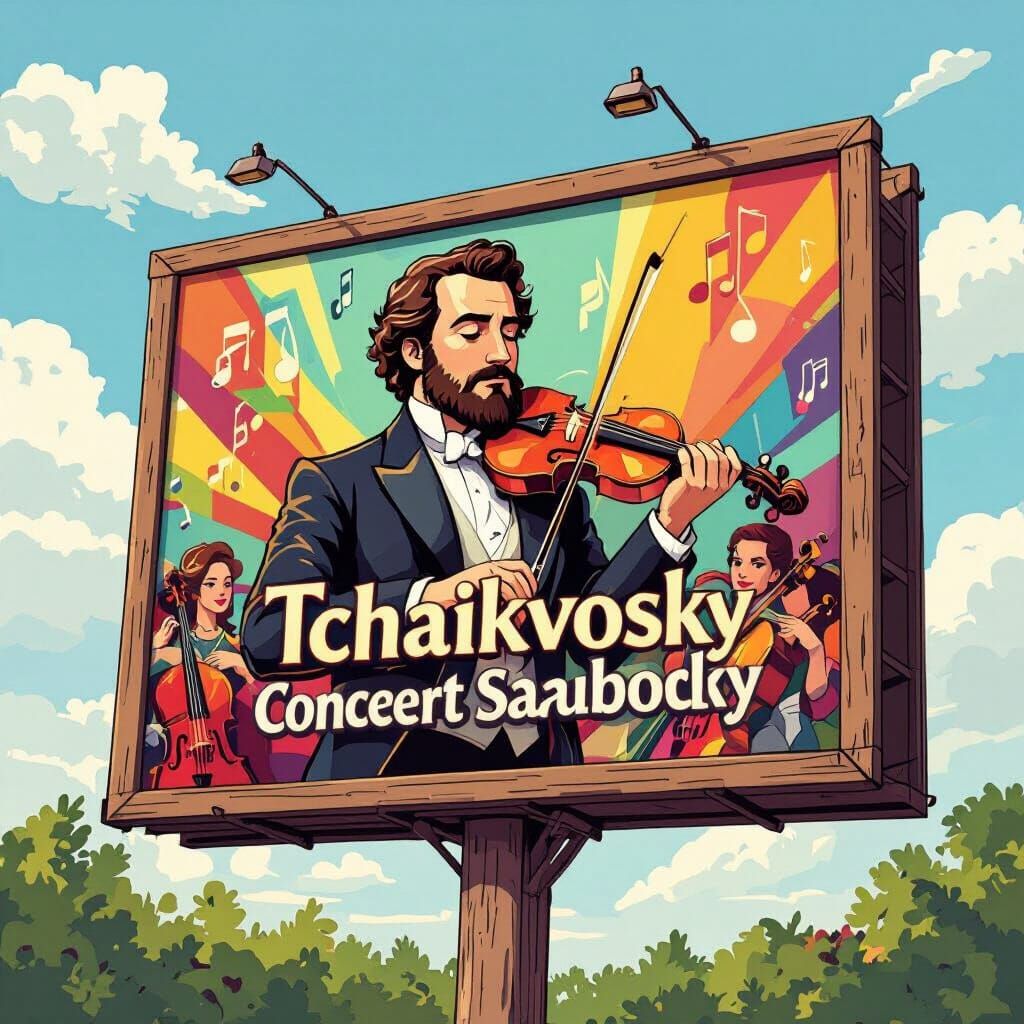 Cartoon Concert Poster in Anime Style