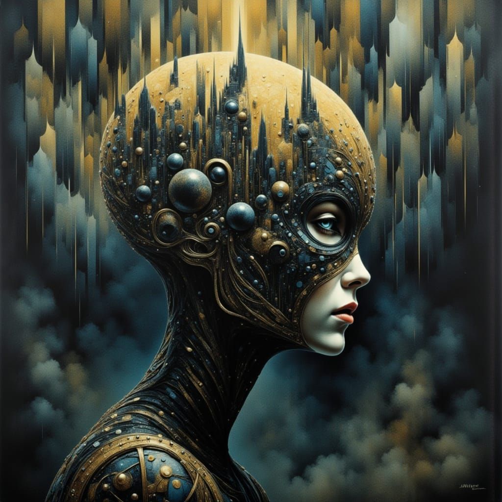 Surreal Dreamscape of Fragmented Mind in Monochromatic Palet...