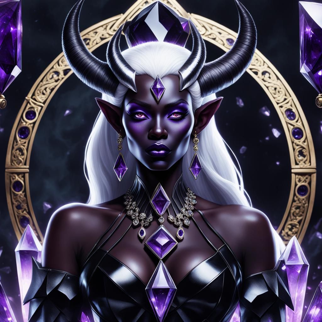 Demon Queen Tarot Card in Anime Art Style
