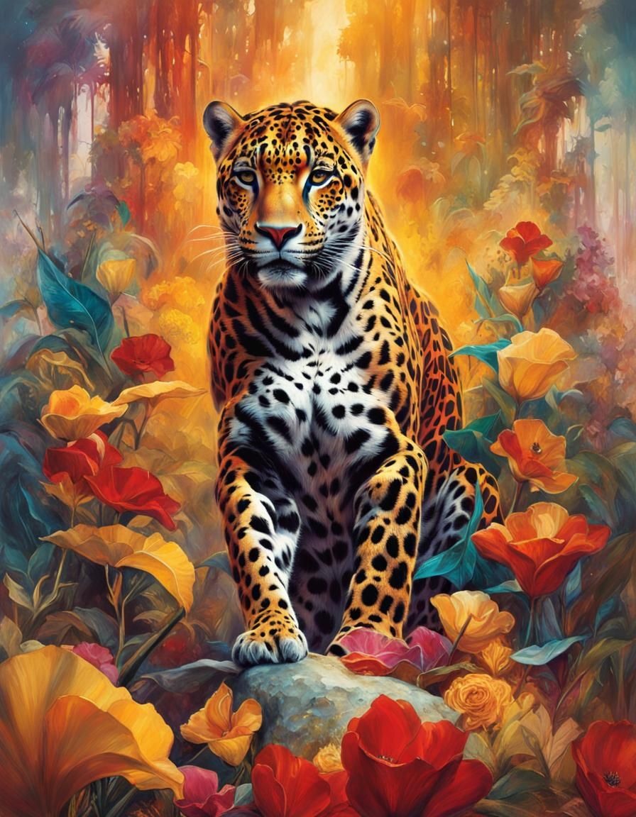 Colorful Jaguar Art Inspired by Digital Painters