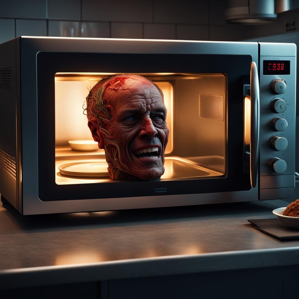 Severed Head Smiles in Microwave: Digital Matte Painting