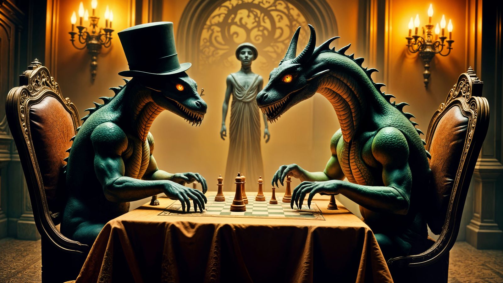 Tattooed Dragon Board Game in Steampunk Palace