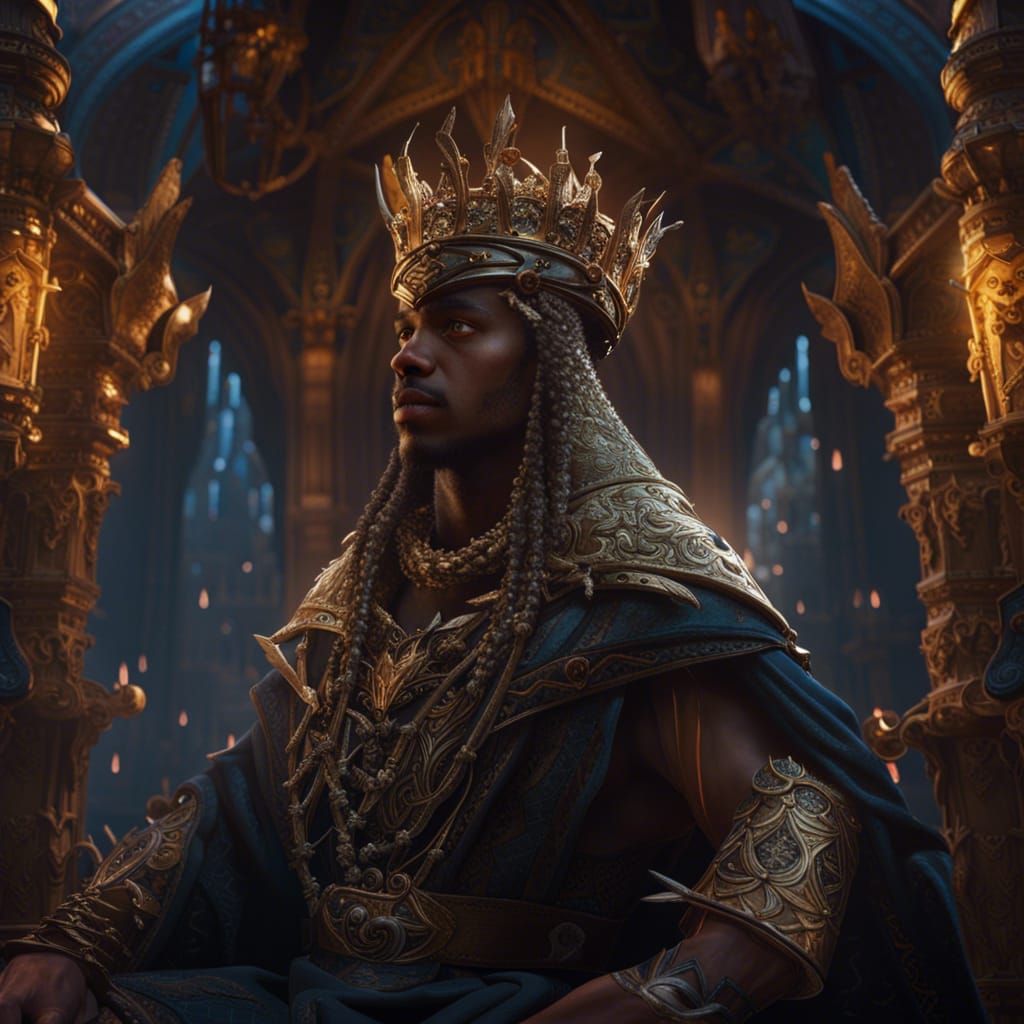 Fantastical Young King in Detailed Matte Painting