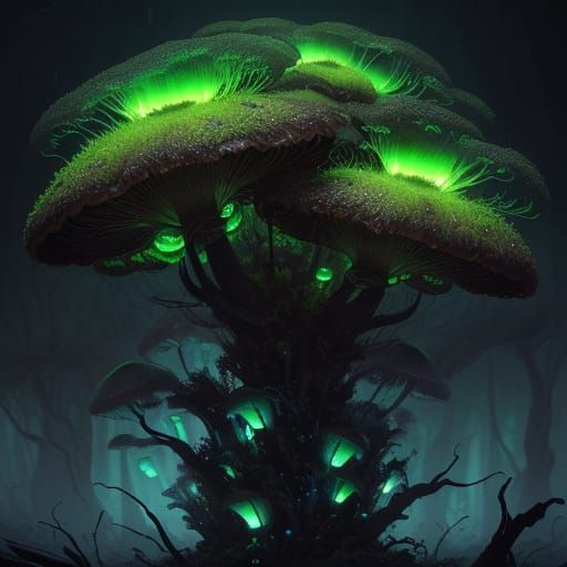 Ethereal Fungal Horror in a Beksiński-Inspired World