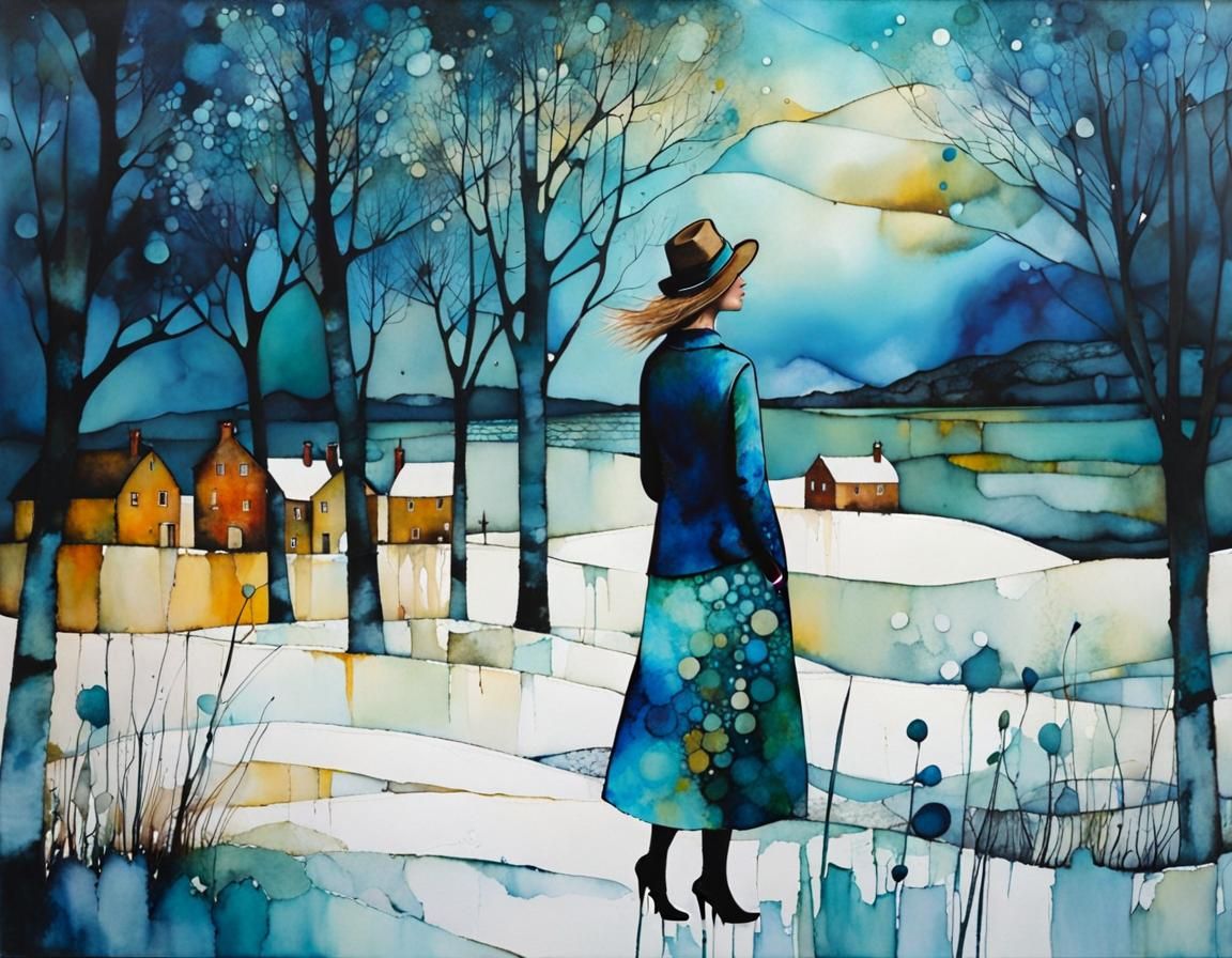 Encaustic Painting: Sea Turns Sky Color