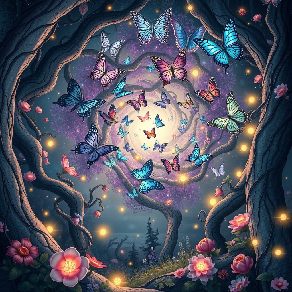 Onde a magia dança no ar 🦋 💜🌿