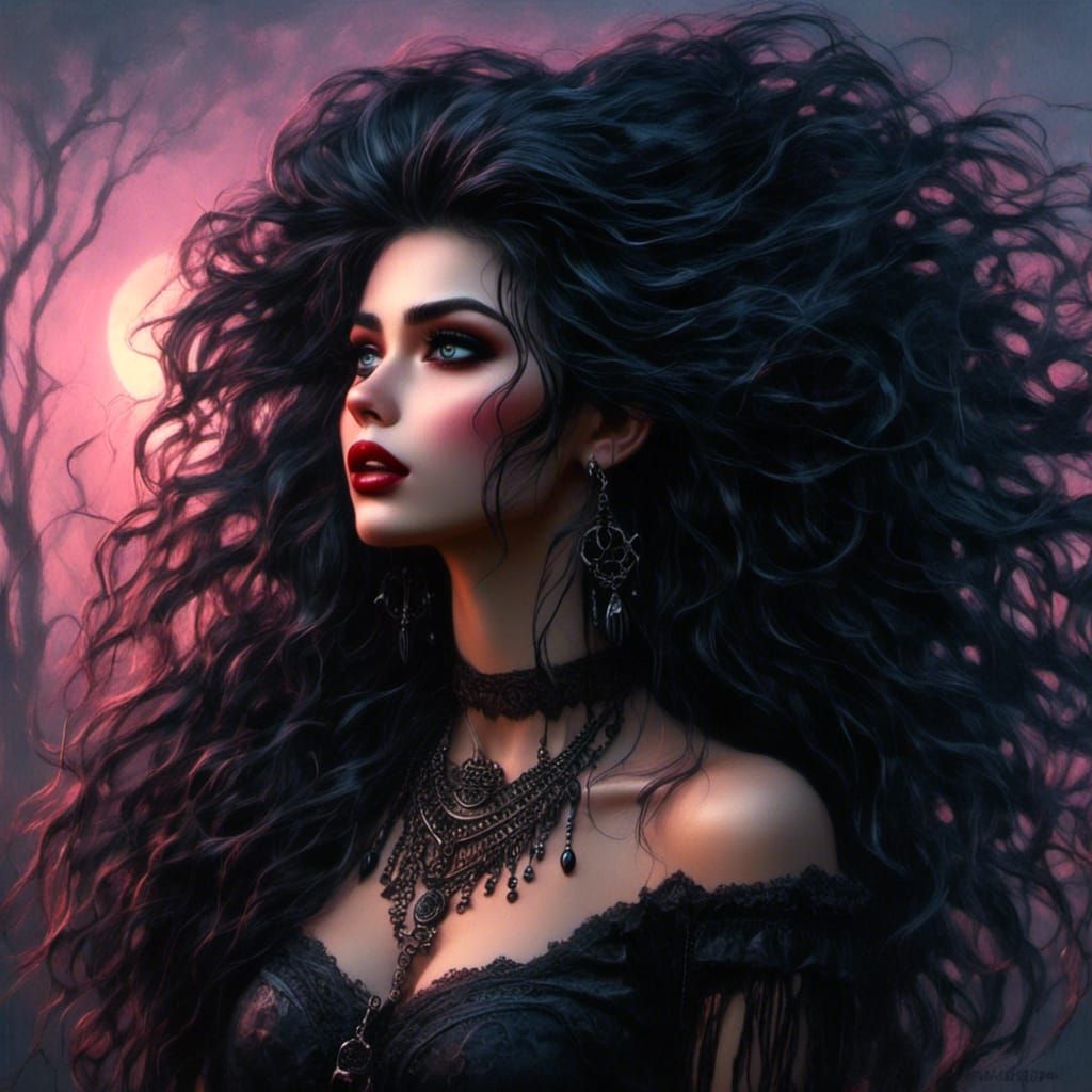 Vampire Woman in Gothic Romanticism Style