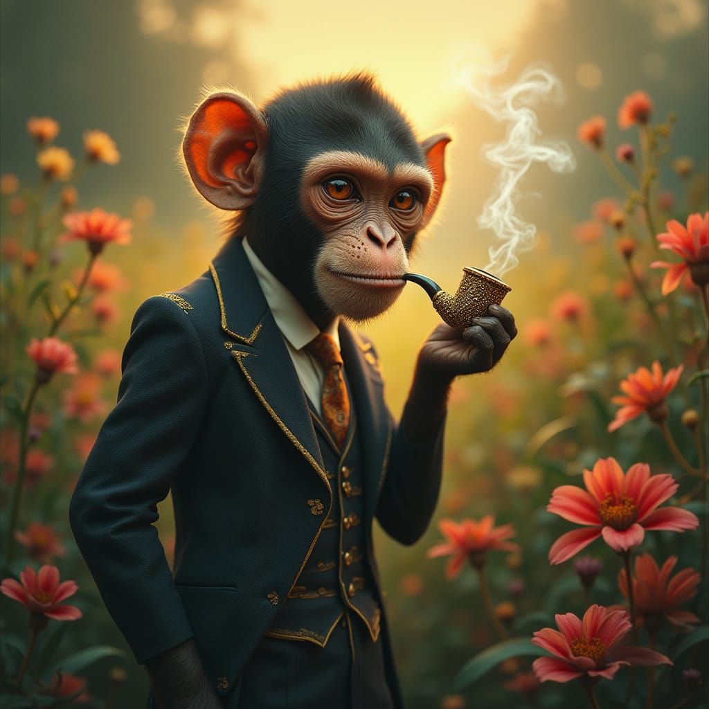 Debonair Monkey in Tropical Paradise