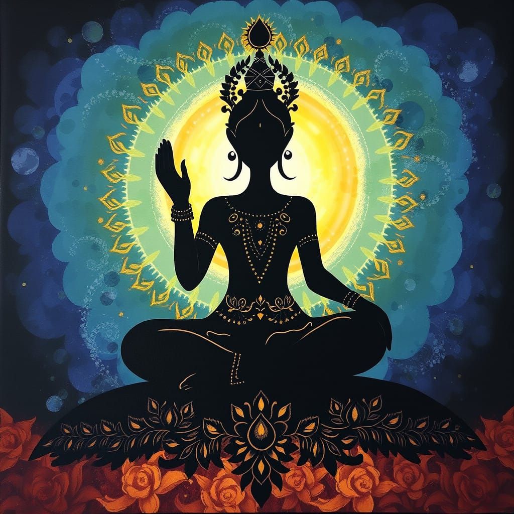 Surreal Mehndi Art in a Lotus Pose