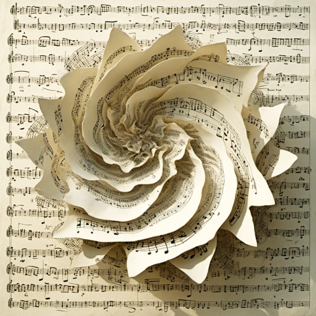 Conch Shell Surrounded by Musical Notes