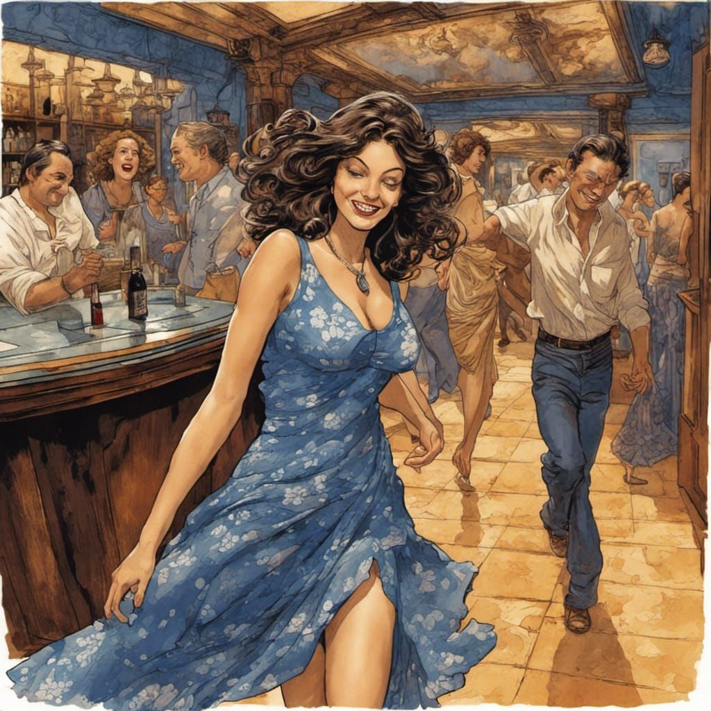 Dancing in a blues bar…