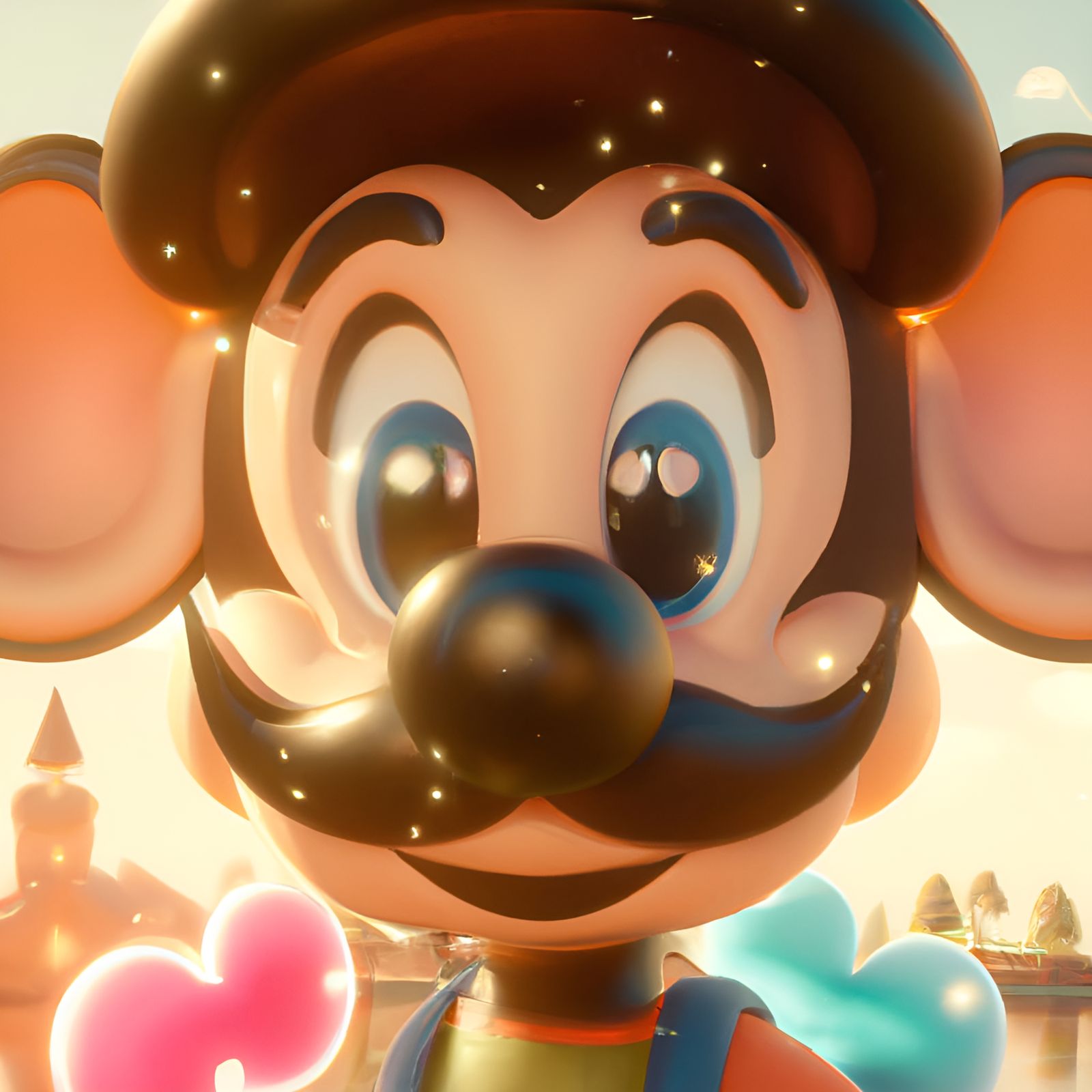 Mario and Mickey Mouse Fusion in 3D Digital Art