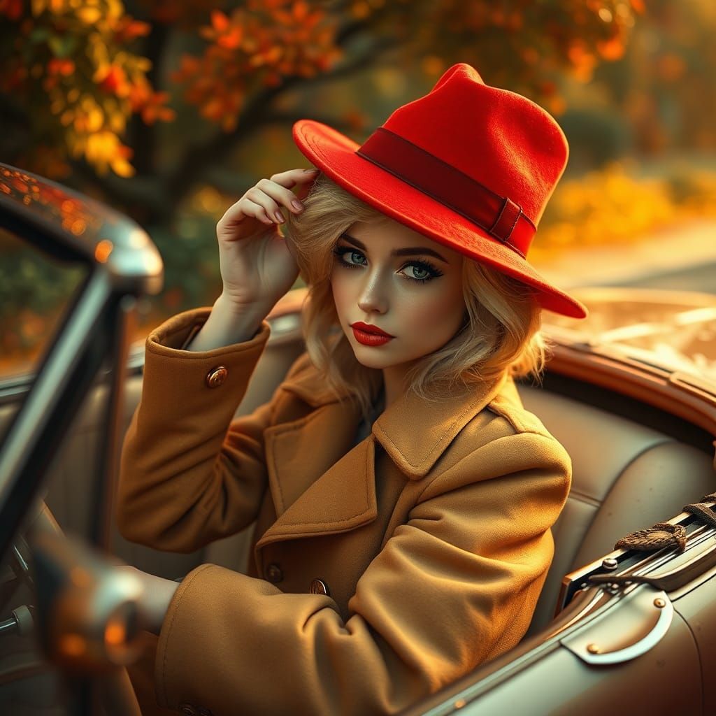 Vintage Car Fantasy Art in Matte Painting Style