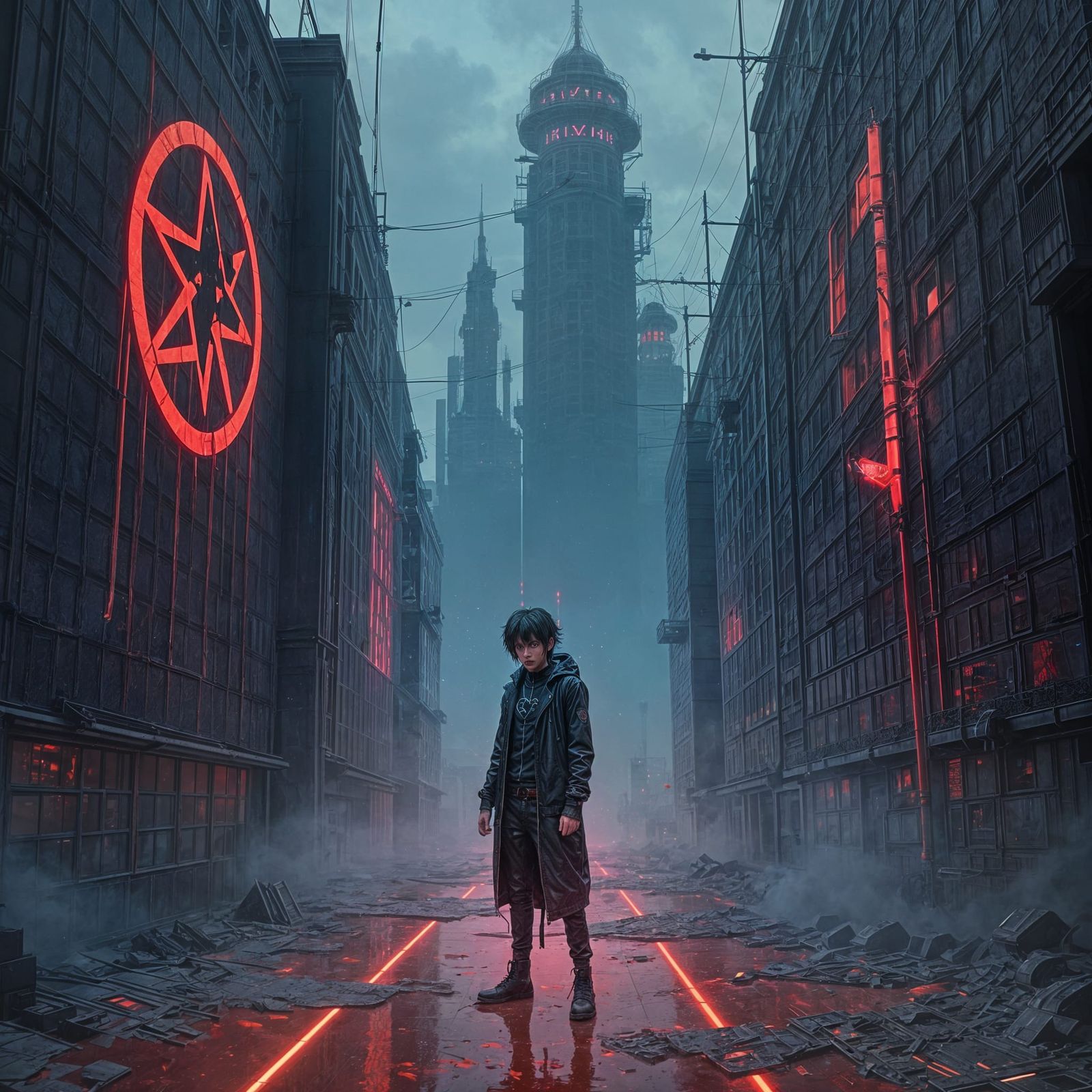 Hazy Space Goth Album Cover in Anime Style