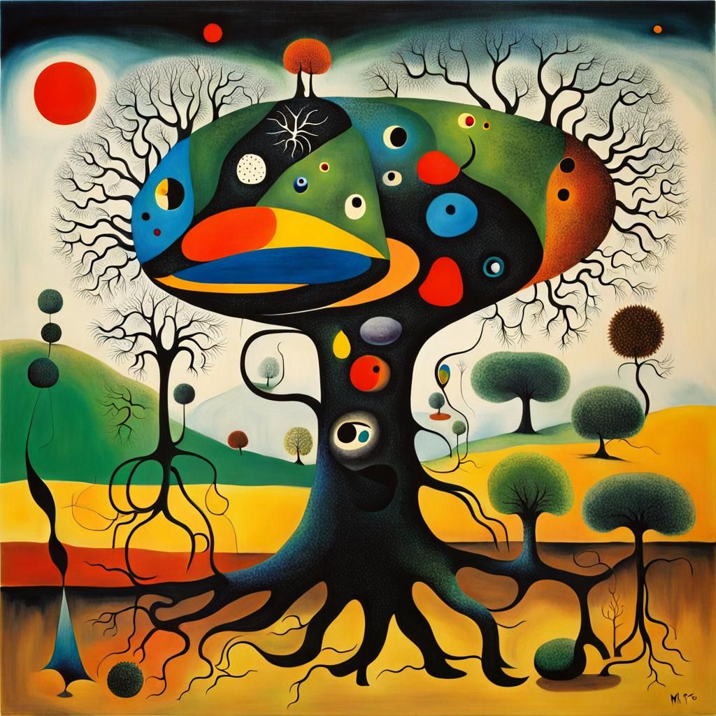 Surreal Trees in Style of Miró and Ernst
