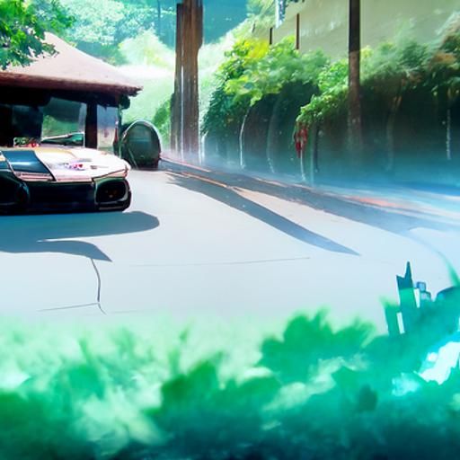 Tokyo Street Scene in Ghibli Anime Style