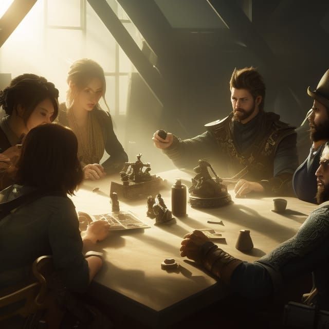 Friends Play DND: Cinematic Digital Art