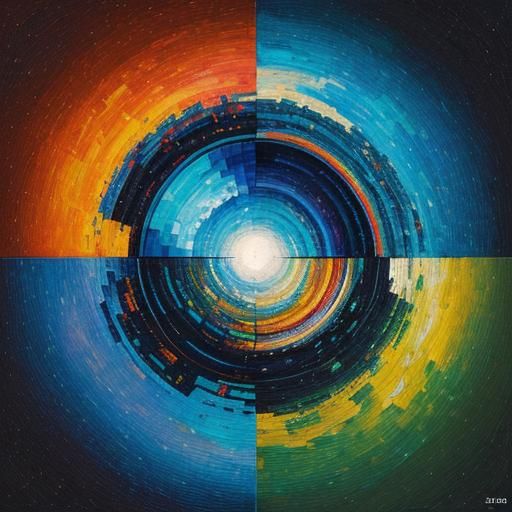 Detailed City in the Sky: Geometric Fauvism