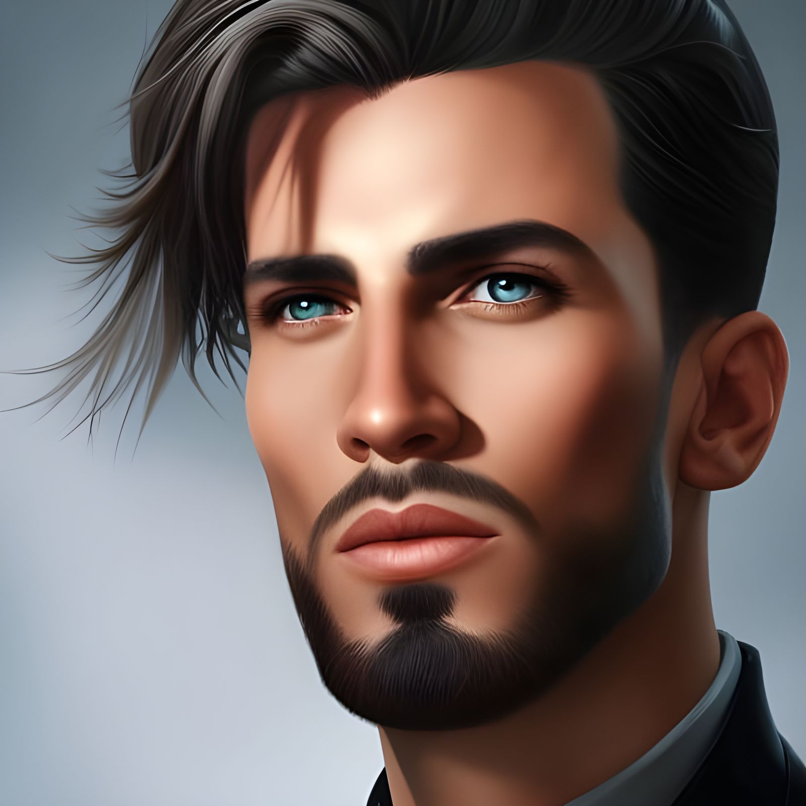 Butch Professional Man Portrait in Klimt Style