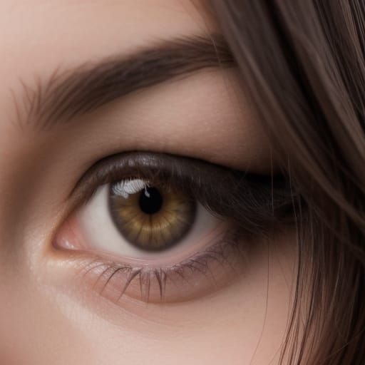 Close Up Of Thoughtful Dark Brown Eyes