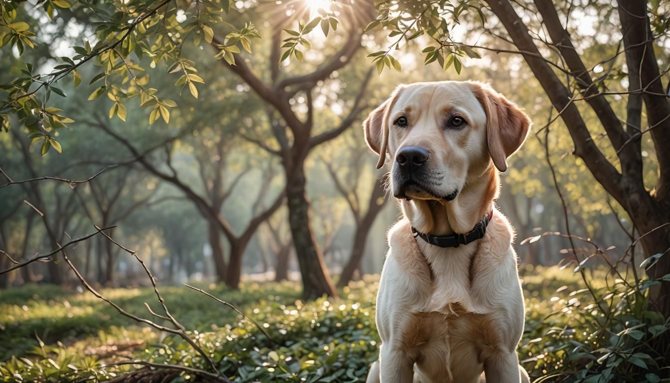 Golden Labrador Retriever in Natural Sunlight