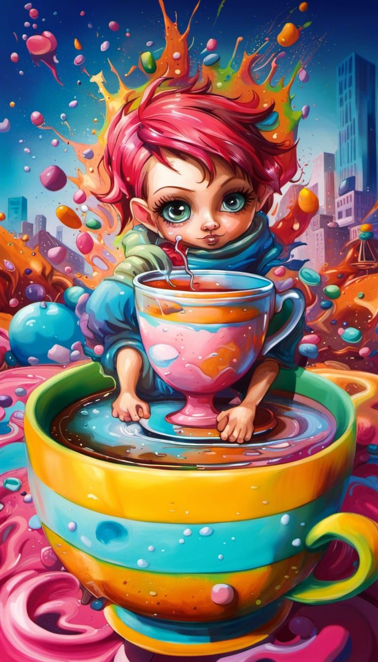 Tea Cup Pixie Graffiti Art Playground
