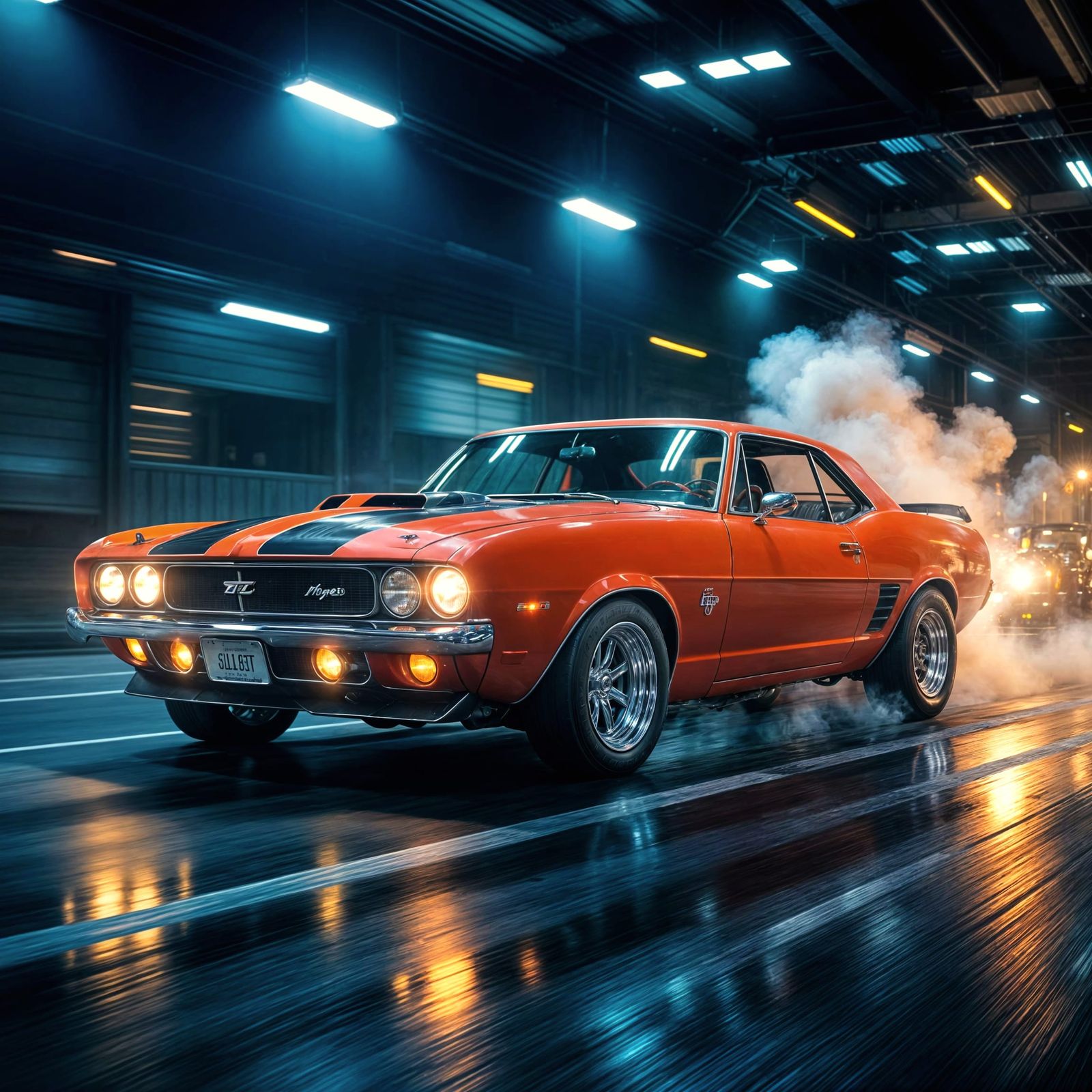 Rat Rod Muscle Car in Dynamic Lighting