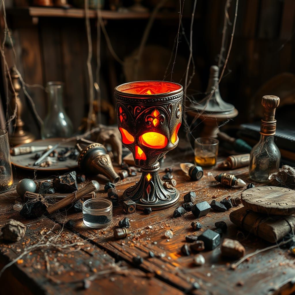 Cursed Skull Goblet with Evil Aura