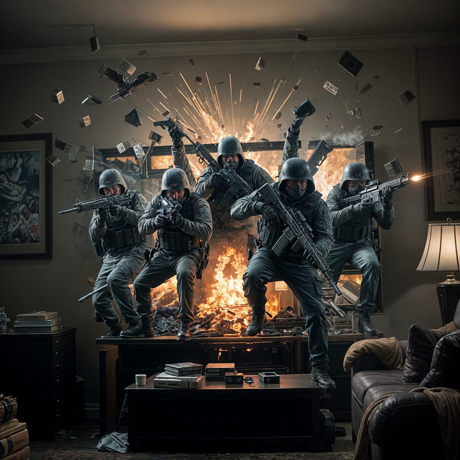 Explosive Gang Busts Out of TV in High-Octane Action Scene