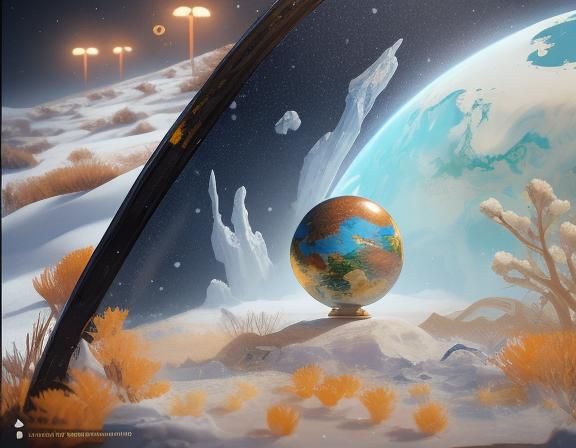 Earth as Winter Globe in Summer Desert