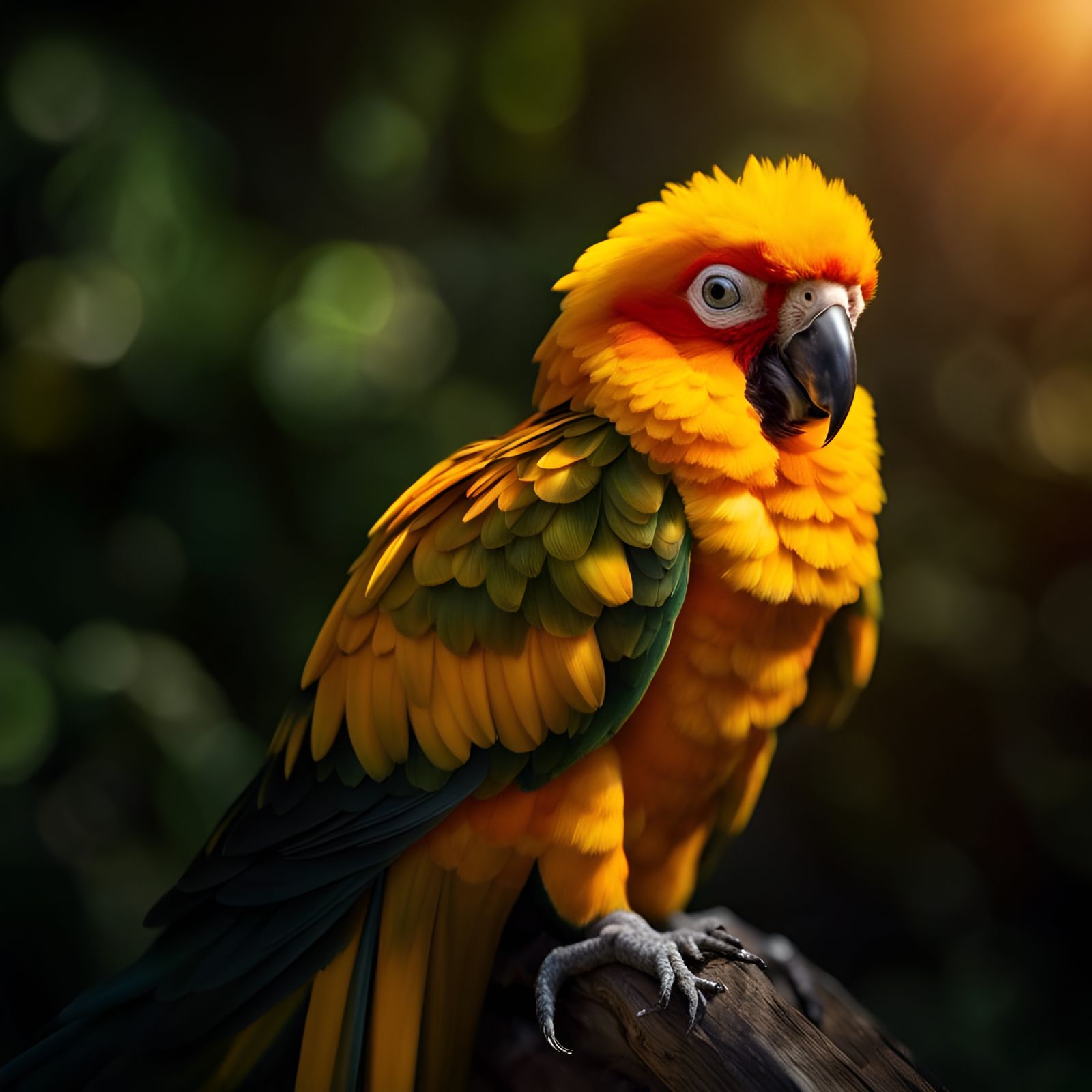 Stunning Sun Conure Portrait in Nature