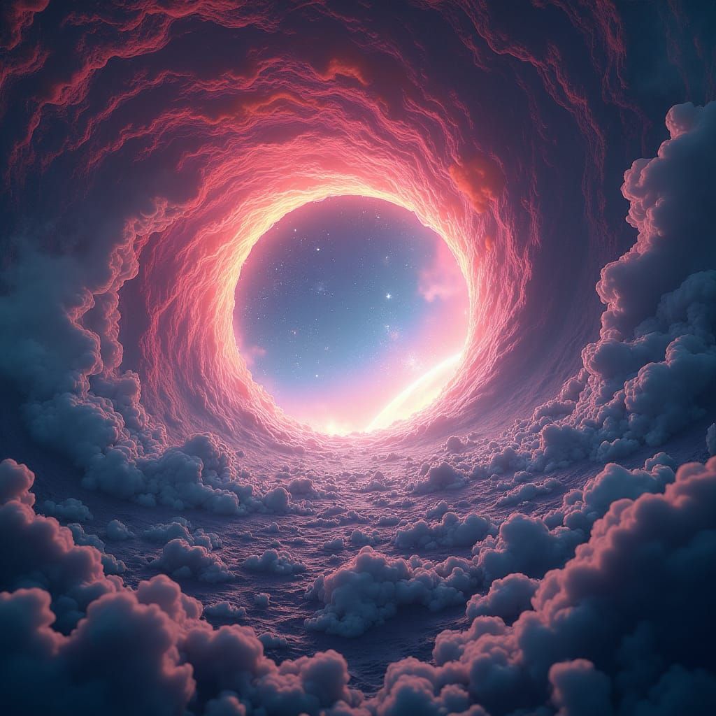 Cosmic Wormhole: A Surreal Sci-Fi Landscape