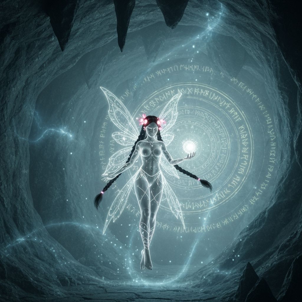 Ethereal Fairy Guardian in Mystical Cavern