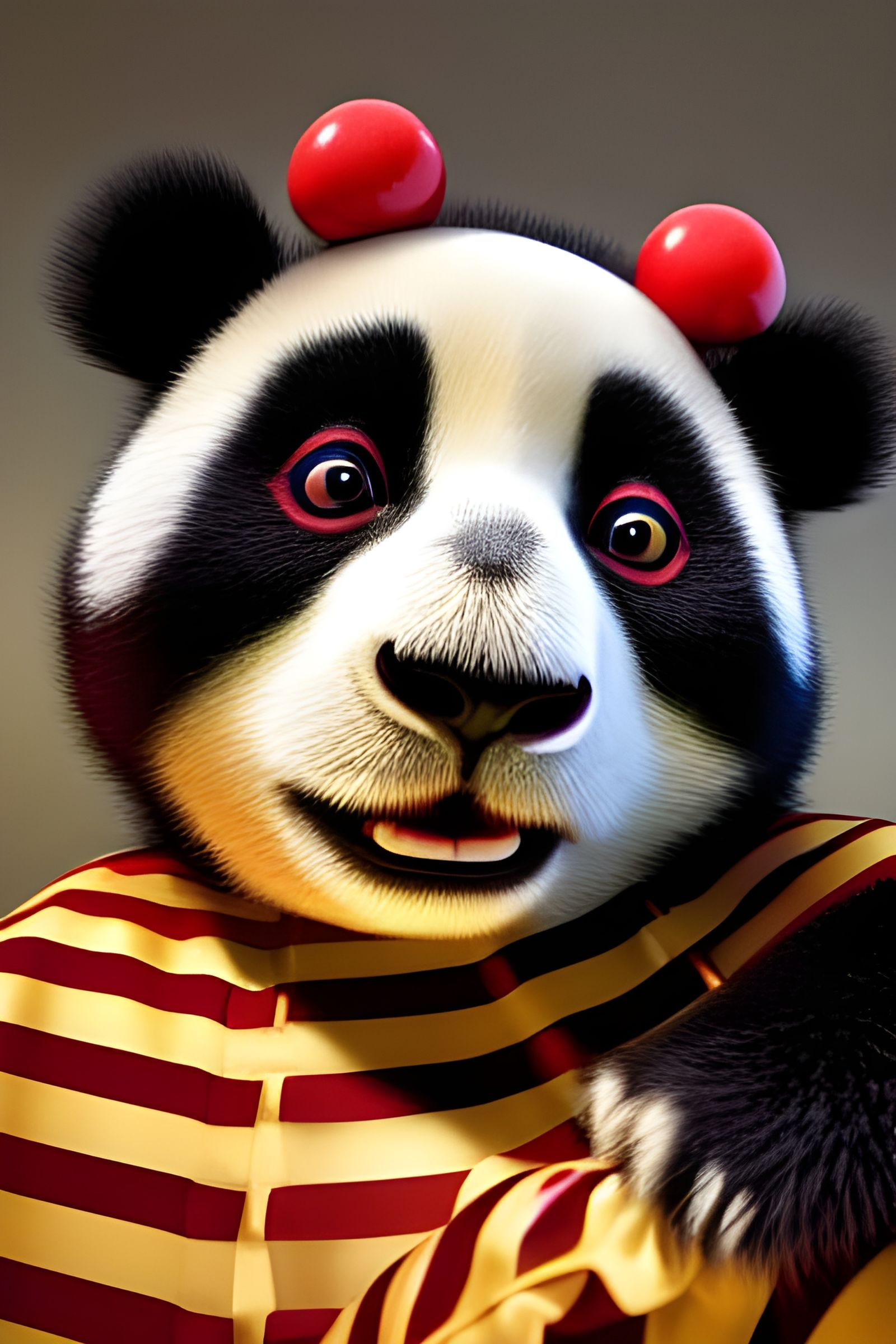 Cute Circus Panda Clown in Dreamy Autochrome Style