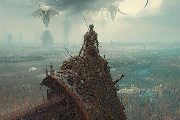 Angelic Human Sacrifice: Intricate Matte Painting