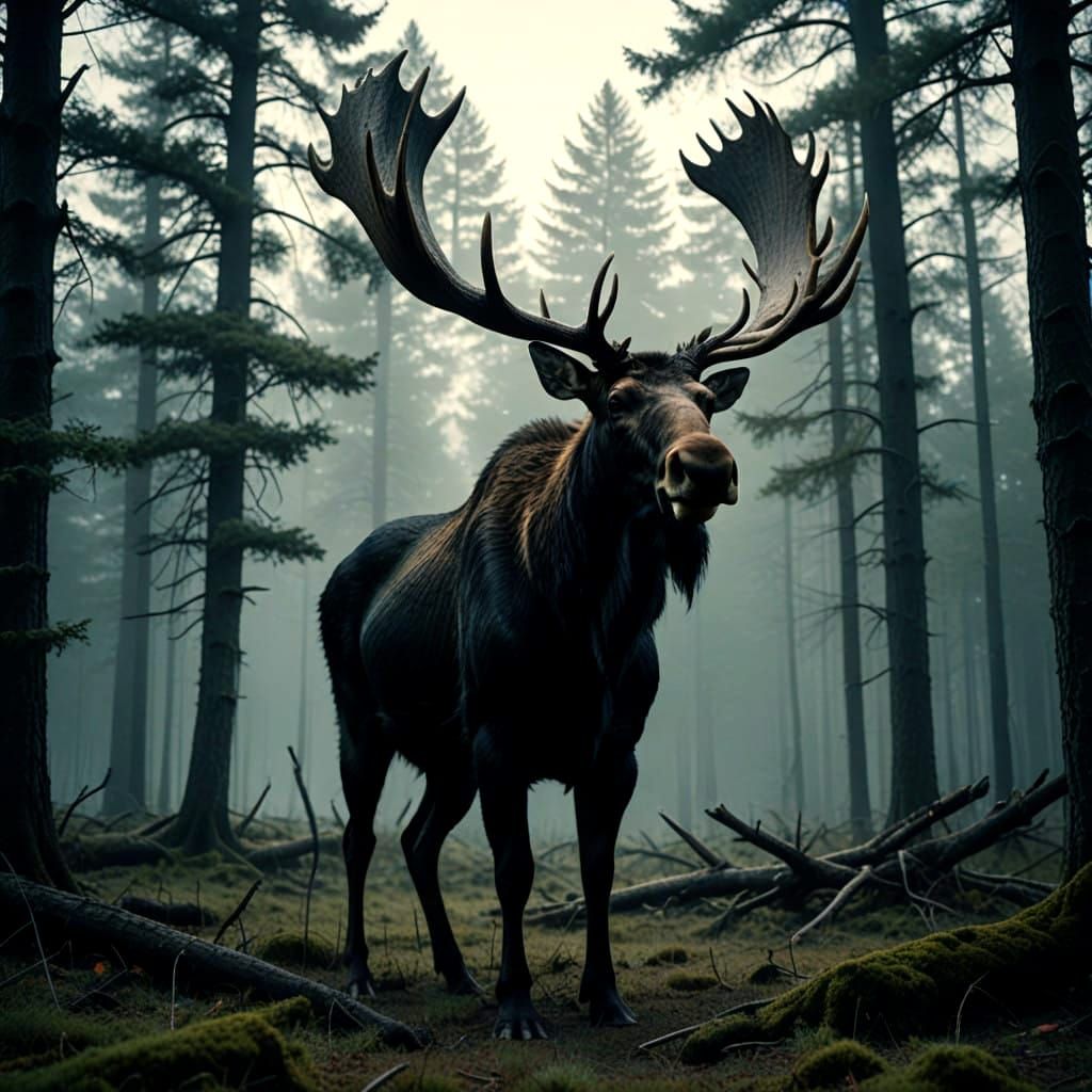 A Moose in the Woods outside "Tartaros" (Dark City)
