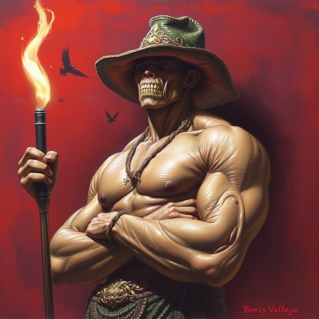 Voodoo Shaman Portrait in Dark Fantasy Illustration Style