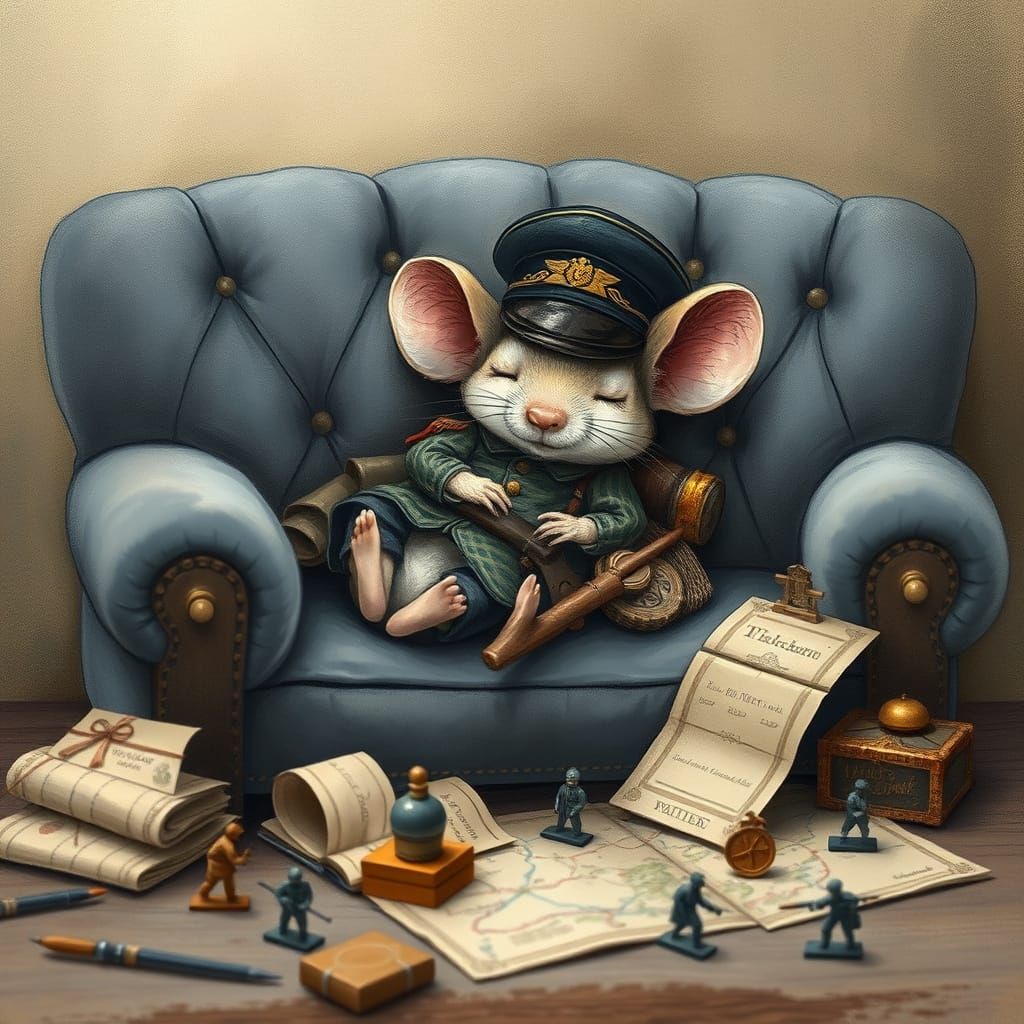 Whimsical Mouse Dreams of Heroic Battles in Miniature Milita...