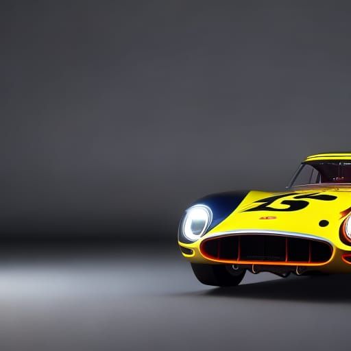 Classic 50s Race Car in 3D Cinematic Style