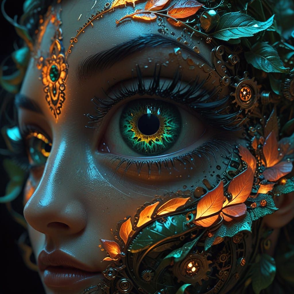 Mysterious Woman Unveiled in Burnt Parchment Style Digital A...