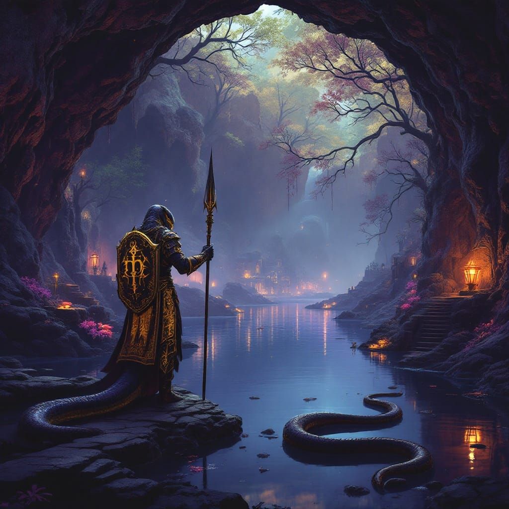 Majestic Naga in Ancient Armor